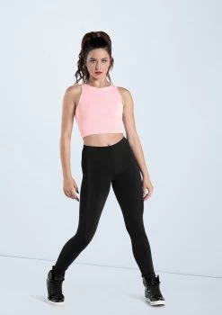 Weissman Cotton High Neck Crop Top 12 Weissman Cotton High Neck Crop Top -Dance Clothing Store PT9424 pink 225 10191.1678891442