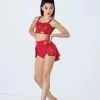 Weissman Sequin Back Panel Skirt 2 Weissman Sequin Back Panel Skirt -Dance Clothing Store S12430 red 361 59778.1692404069