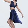 Weissman Charmeuse High-Low Skirt 1 Weissman Charmeuse High-Low Skirt -Dance Clothing Store S13088 navy 3029 65063.1678891488