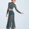 Weissman High Waist Mesh Maxi Skirt 2 Weissman High Waist Mesh Maxi Skirt -Dance Clothing Store S7823 pine 9336 61192.1678891489