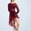 Weissman Asymmetrical Mesh Skirt -Dance Clothing Store S9714 308 blackcherry 89701.1678891494