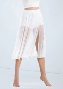 Weissman Midi Length Mesh Skirt -Dance Clothing Store S9768 white 279 40655.1678891494