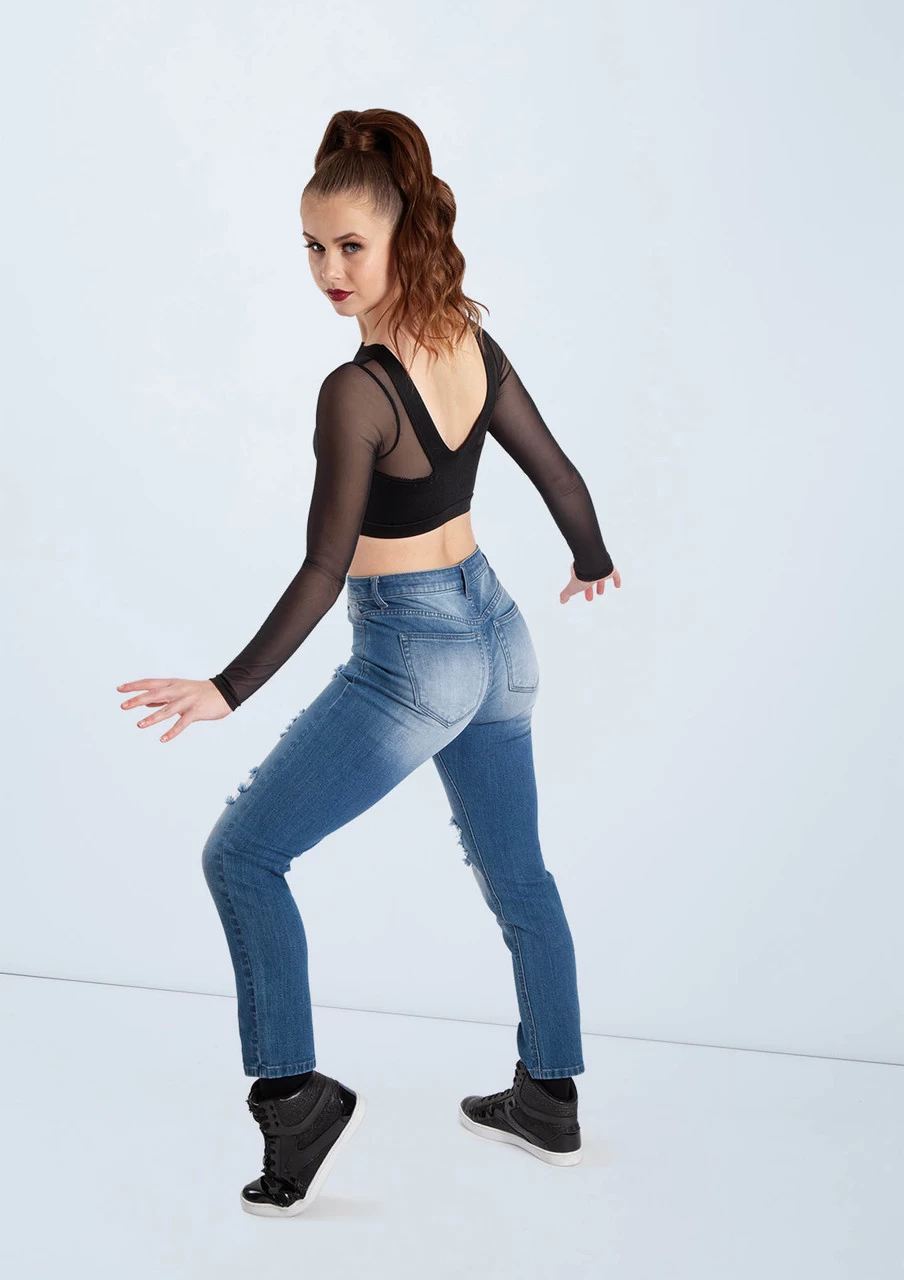 Weissman Lustre And Mesh Crop Top 3 Weissman Lustre And Mesh Crop Top