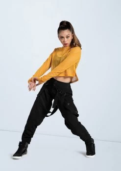 Weissman Cropped Mesh Hoodie -Dance Clothing Store SM11765 saffron AH11501 7025 58579.1678891649