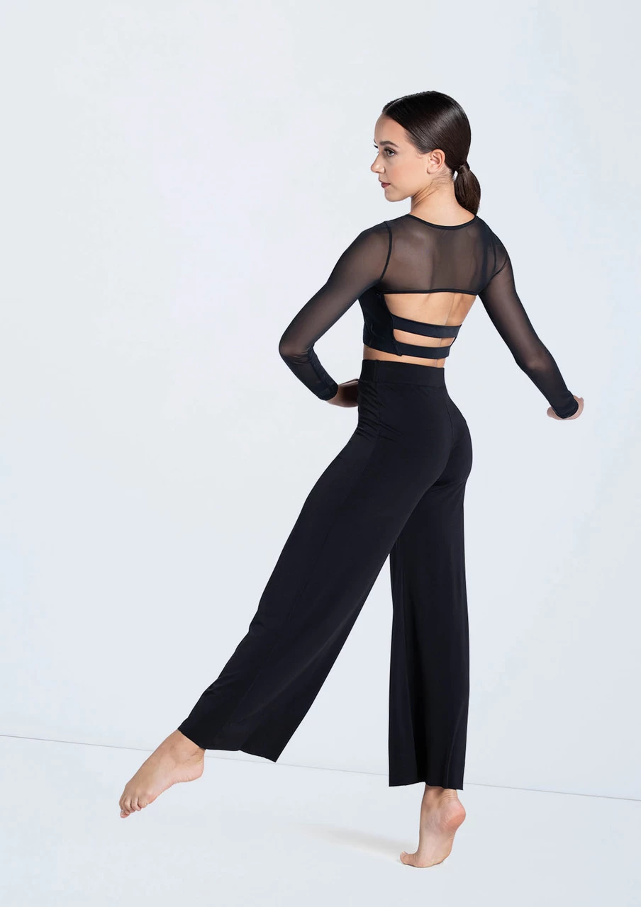 Weissman Long Sleeve Crop Top With Mesh 4 Weissman Long Sleeve Crop Top With Mesh - Image 2