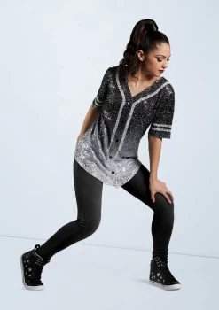 Weissman Sequin Baseball Jersey -Dance Clothing Store SQ11774 black 13045 53656.1698840541