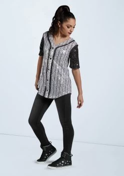 Weissman Sequin Baseball Jersey -Dance Clothing Store SQ11774 stripes 13145 29016.1678891704