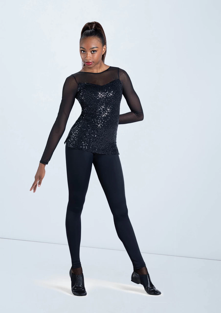 Weissman Long Sleeve Sequin Mesh Top 7 Weissman Long Sleeve Sequin Mesh Top - Image 5