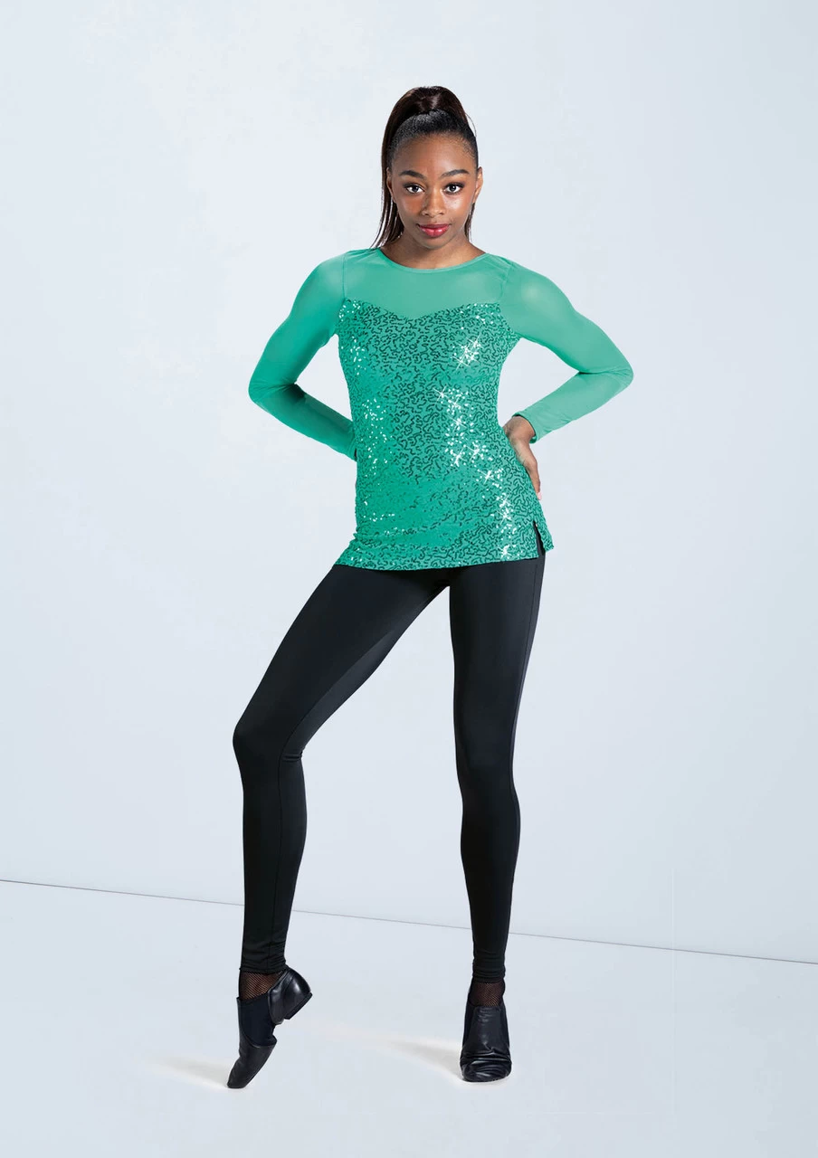 Weissman Long Sleeve Sequin Mesh Top 6 Weissman Long Sleeve Sequin Mesh Top - Image 4