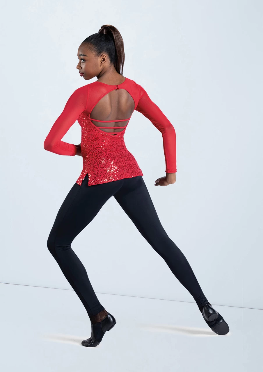 Weissman Long Sleeve Sequin Mesh Top 5 Weissman Long Sleeve Sequin Mesh Top - Image 3