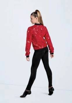 Weissman Sequin Bomber Jacket -Dance Clothing Store SQ13866 red 010 35615.1698840541