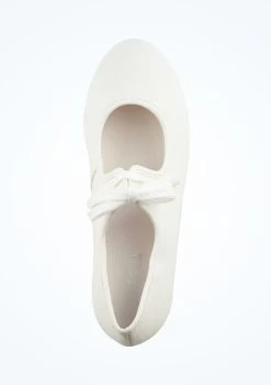Alegra Tie Front Tap Shoe - White -Dance Clothing Store alh0022 white top 1 98882.1678872532