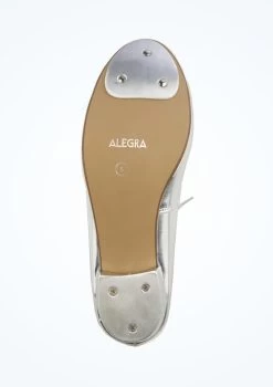 Alegra Tie Front Tap Shoe - Silver 8 Alegra Tie Front Tap Shoe - Silver -Dance Clothing Store alh0026 silver bottom 1 88869.1688080799