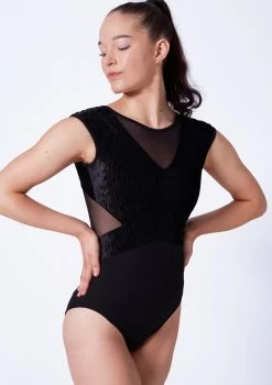 Bloch Eden Cap Sleeve Leotard 18 Bloch Eden Cap Sleeve Leotard -Dance Clothing Store bll4122 black close up front 62874.1675901997