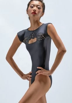 Ballet Rosa Bliss Laser Cut Floral Cap Sleeve Leotard