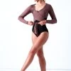 Ballet Rosa Soft Wrap Warm Up Top -Dance Clothing Store brmai brown front 2 40738.1678926851