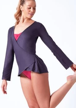 Ballet Rosa Long Sleeve Ballet Wrap -Dance Clothing Store brsayaka grey front t 74085.1698804055
