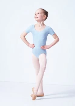 Capezio Class Kids Short Sleeve Leotard -Dance Clothing Store cad400c blue front 1 03419.1689290965