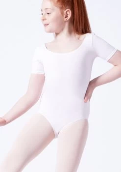 Capezio Class Kids Short Sleeve Leotard -Dance Clothing Store cad400c white front t 69521.1698806133