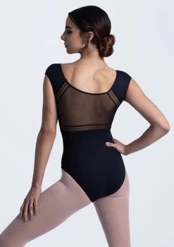 Intermezzo Cap Sleeve Ribbon Leotard -Dance Clothing Store it31609 blk bmain 91354.1692920952