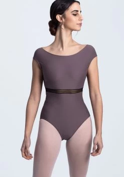 Intermezzo Cap Sleeve Ribbon Leotard -Dance Clothing Store it31609 gry fmain t 02923.1698808414
