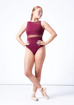 Intermezzo Clementine Tank Mesh Leotard -Dance Clothing Store it31664 burgundy front 1 61206.1697498581