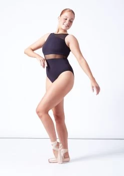 Intermezzo Clementine Tank Mesh Leotard -Dance Clothing Store it31664navy blue front 1 63022.1697498581