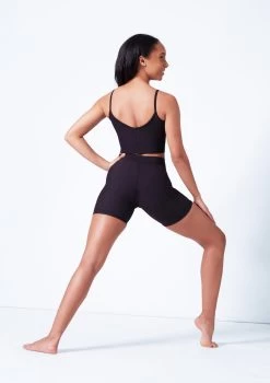 Mirella V Front Chevron Rib Shorts 11 Mirella V Front Chevron Rib Shorts -Dance Clothing Store mim6045l black back 85598.1679927468