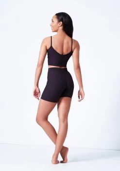 Mirella V Neck Chevron Cropped Camisole Top -Dance Clothing Store mim7059l black back 32635.1679927468