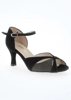 Merlet Saphir Ballroom & Latin Shoe 2.5" -Dance Clothing Store mlsaphir black front t 14975.1694685397