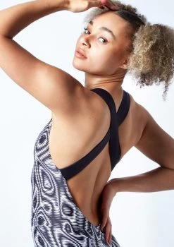 Move Dance Onyx Cross Back Unitard - Dimensions 16 Move Dance Onyx Cross Back Unitard - Dimensions -Dance Clothing Store moc0901 dim close up front 1 07836.1678928424