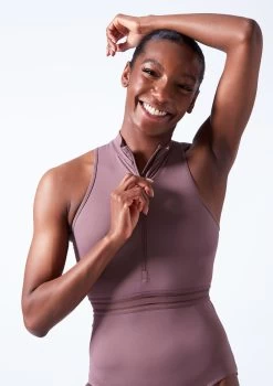 Move Dance Chintana Zip Leotard -Dance Clothing Store mol0664 orchid pink close up front 1 80887.1683070081