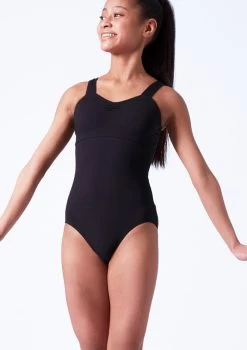 Move Dance Maggie Teen Wide Strap Leotard -Dance Clothing Store mol5131 black front t 99448.1691019799