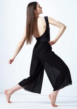 Move Dance Elsie Mesh High Waisted Crop Dance Trousers -Dance Clothing Store mop0203 blk back 1 76329.1678884511