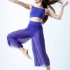 Move Dance Elsie Mesh High Waisted Crop Dance Trousers -Dance Clothing Store mop0203 saph front 1 59259.1678884511