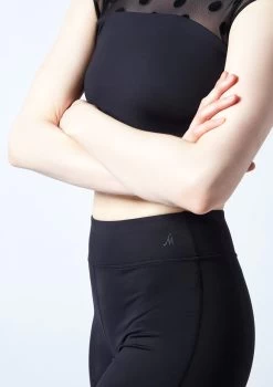 Move Dance Dixie Footless Legging -Dance Clothing Store mop0633 black close up front 1 15731.1694685534