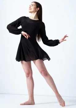 Move Dance Mabel Mesh Dress -Dance Clothing Store mor0225 blk front 1 80928.1678884671