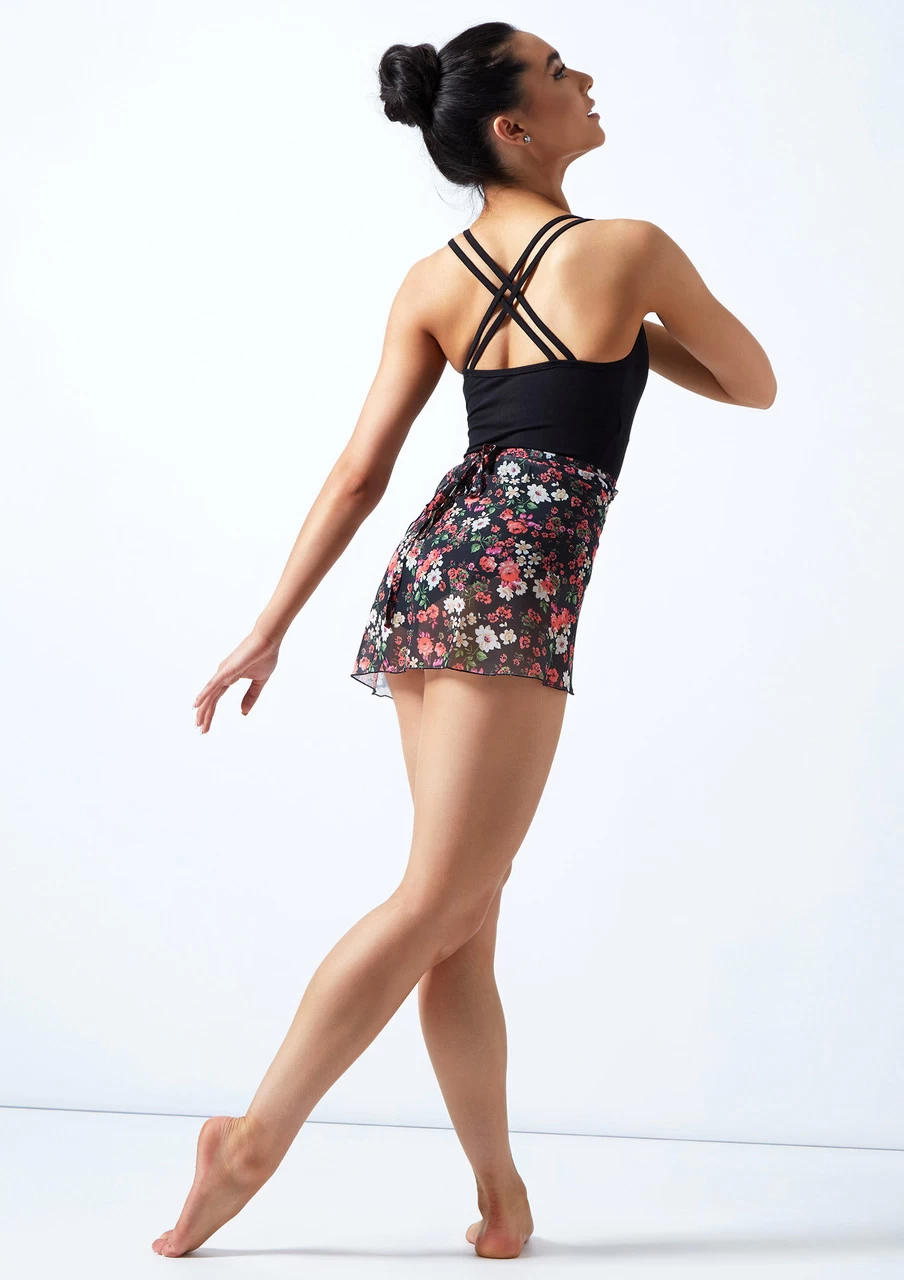 Move Dance Floral Wrap Dance Skirt - Navy 4 Move Dance Floral Wrap Dance Skirt - Navy - Image 2