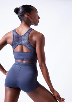 Move Dance Lotus Dance Shorts -Dance Clothing Store mor0643 petrol blue close up back 12894.1683070406