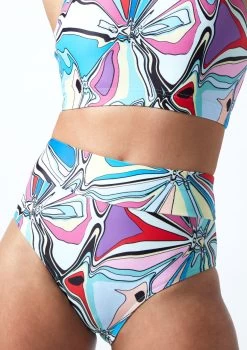 Move Dance Luna High Waisted Brief - Marble 8 Move Dance Luna High Waisted Brief - Marble -Dance Clothing Store mor0906 mar close up front 1 57978.1678884724