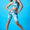 Move Dance Nebula High Waisted Cycling Shorts - Pacific -Dance Clothing Store mor0907 pac front 2 00343.1678884729