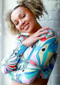 Move Dance Estella Square Neck Crop Top - Marble -Dance Clothing Store mos0910 mar front 4t 68419.1690450583