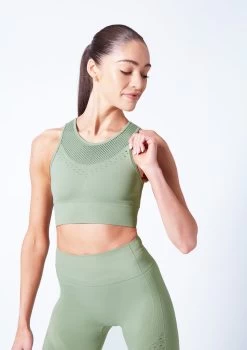 Move Dance Isabelle Seamless Tank Crop Top -Dance Clothing Store moz0502 sage close up front 01411.1682378345