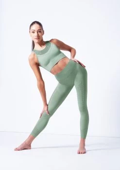 Move Dance Isabelle Seamless Tank Crop Top -Dance Clothing Store moz0502 sage front 2 46509.1682378345