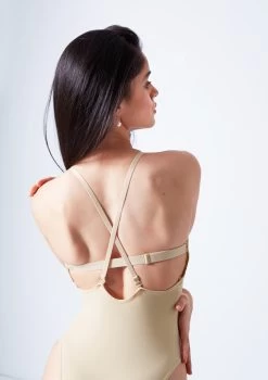 Move Dance Serena Seamless Bodysuit -Dance Clothing Store moz0510 sand close up back 2edit 60746.1690413293