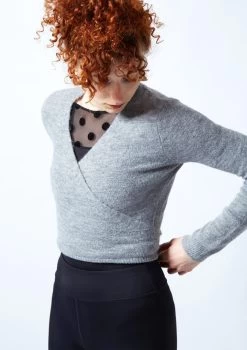 Move Dance Everly Ballet Wrap -Dance Clothing Store moz0730 grey close up front 1 90349.1678885130