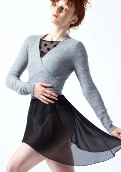 Move Dance Everly Ballet Wrap -Dance Clothing Store moz0730 grey front 1t 58317.1691020485