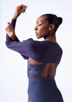 Move Dance Sidra Crossover Shrug -Dance Clothing Store moz0737 blue marl close up back 57993.1683070493