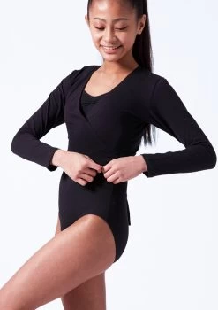 Move Dance Kiara Teen Ballet Wrap -Dance Clothing Store moz5001 black front t 53434.1691199734
