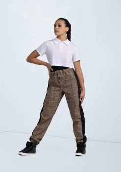 Weissman Plaid Jogger Pants -Dance Clothing Store wn14561 brown 133 67945.1698818006